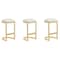 Manhattan Comfort Aura Bar Stool in White and Polished Brass, PK3 3-BS006-WH - alternate 1